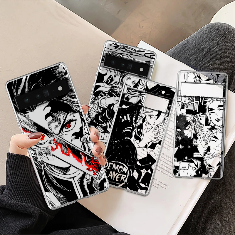 

Demon Slayer Cool Anime For Google Pixel 8 7 6 Pro 6a 5 5a 4 4a XL 5G Transparent Phone Case Cover Shell