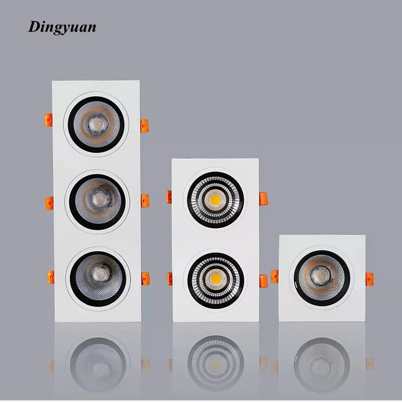 

Square recessed dimmable LED downlight 7W9W12W COB Spotlights AC85-265V Interior lighting Ceiling mounted LED floodlights