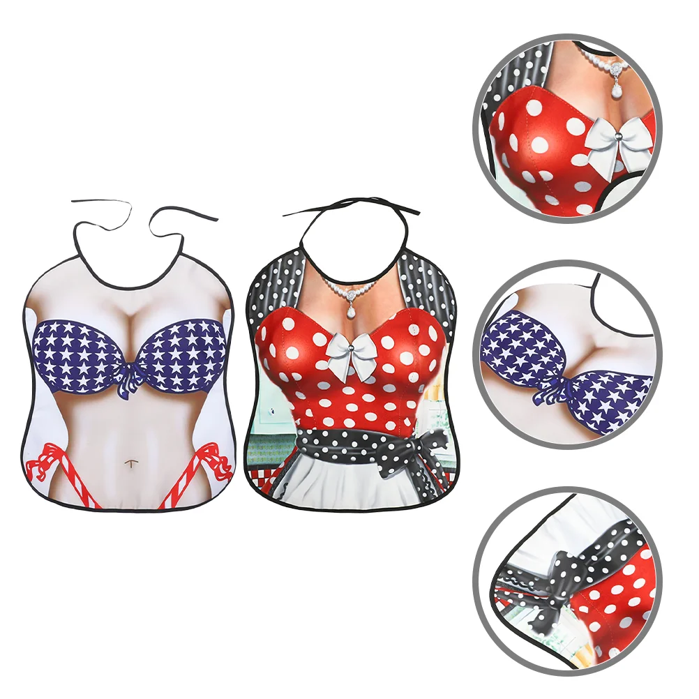 

2 Pcs Props Decorative Adult Apron Washable Aprons Adults Funny Bib Reusable Kitchen Party Aldult Restaurant