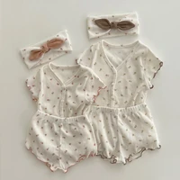 2022 new baby short sleeve clothes set summer cotton kids floral pajamas cotton infant girl 2pcs suit casual baby boy outfits