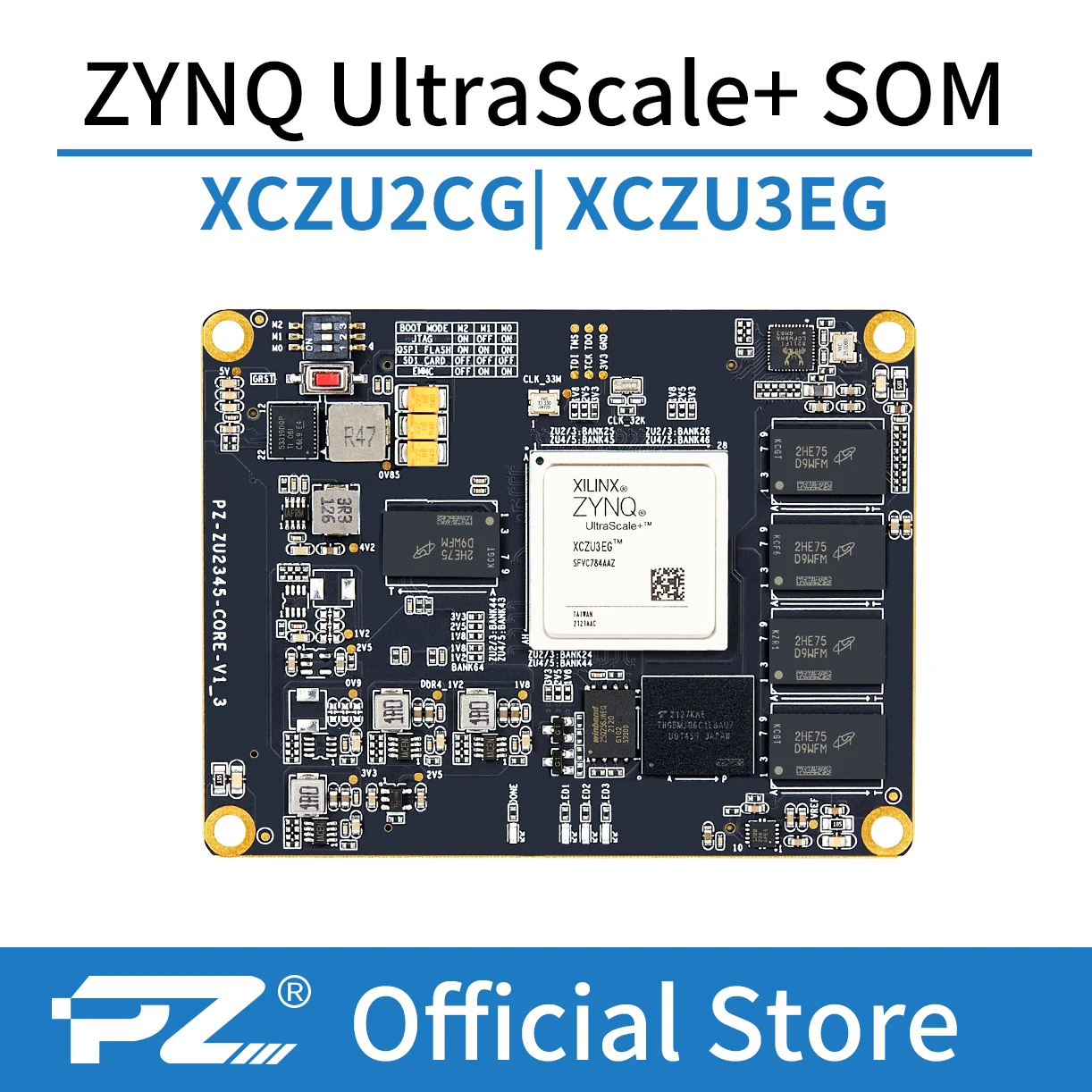 PUZHI SoM ZU2CG ZU3EG : Xilinx ZYNQ UltraScale XCZU2CG  XCZU3EG FPGA Core Board Industrial Grade System on Module 2CG 3EG