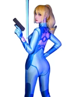 glossy swimsuit bodysuit sexy drax mitrod survival fear cos suit female metroid sams cosplay