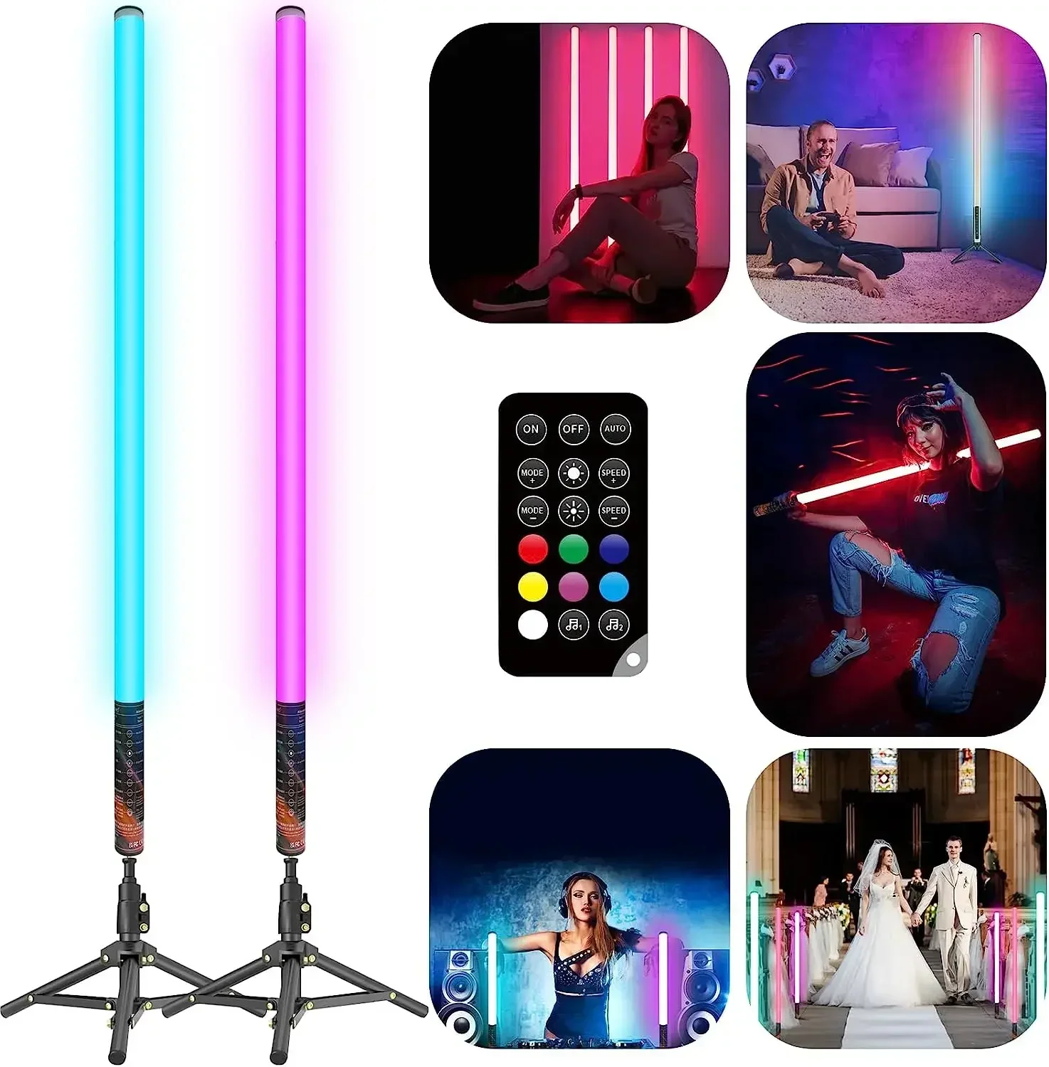Фото Светодиодная лампа LUXCEO, 2 шт., меняющая цвет, с питанием от батареек, RGB-подсветка, для создания атмосферы, для вечеринок на Хэллоуин, декора комнат и баров №3