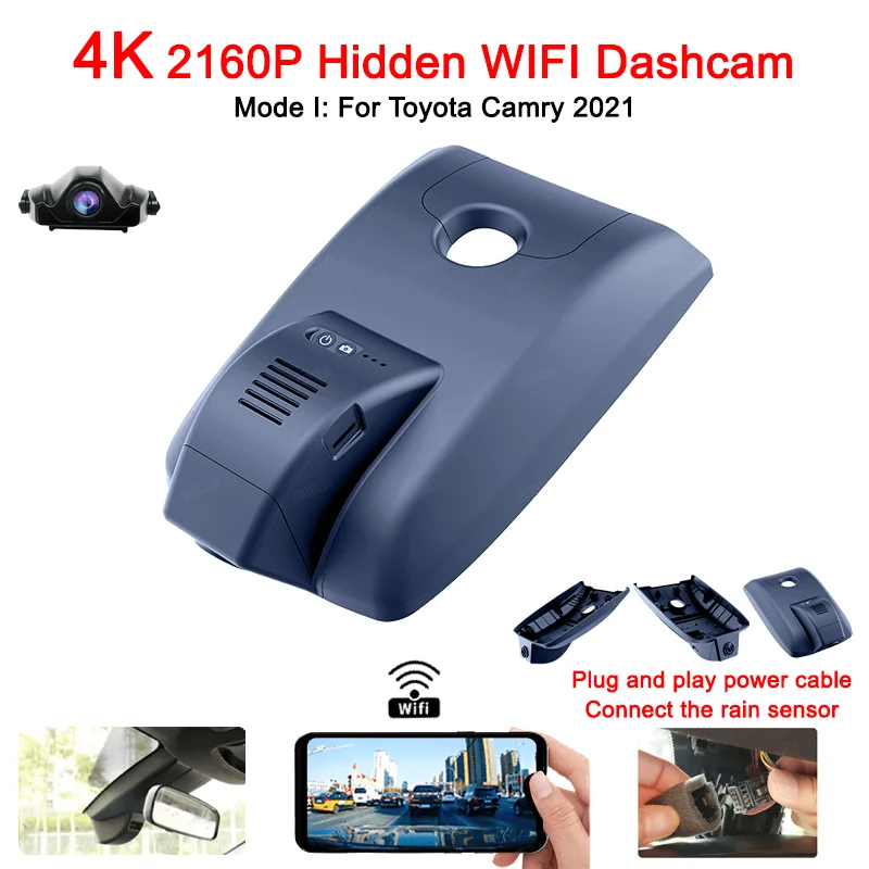 

For Toyota Camry 2021 Front and Rear 4K Dash Cam for Car Camera Recorder Dashcam WIFI Car Dvr Recording Devices Plug and Play