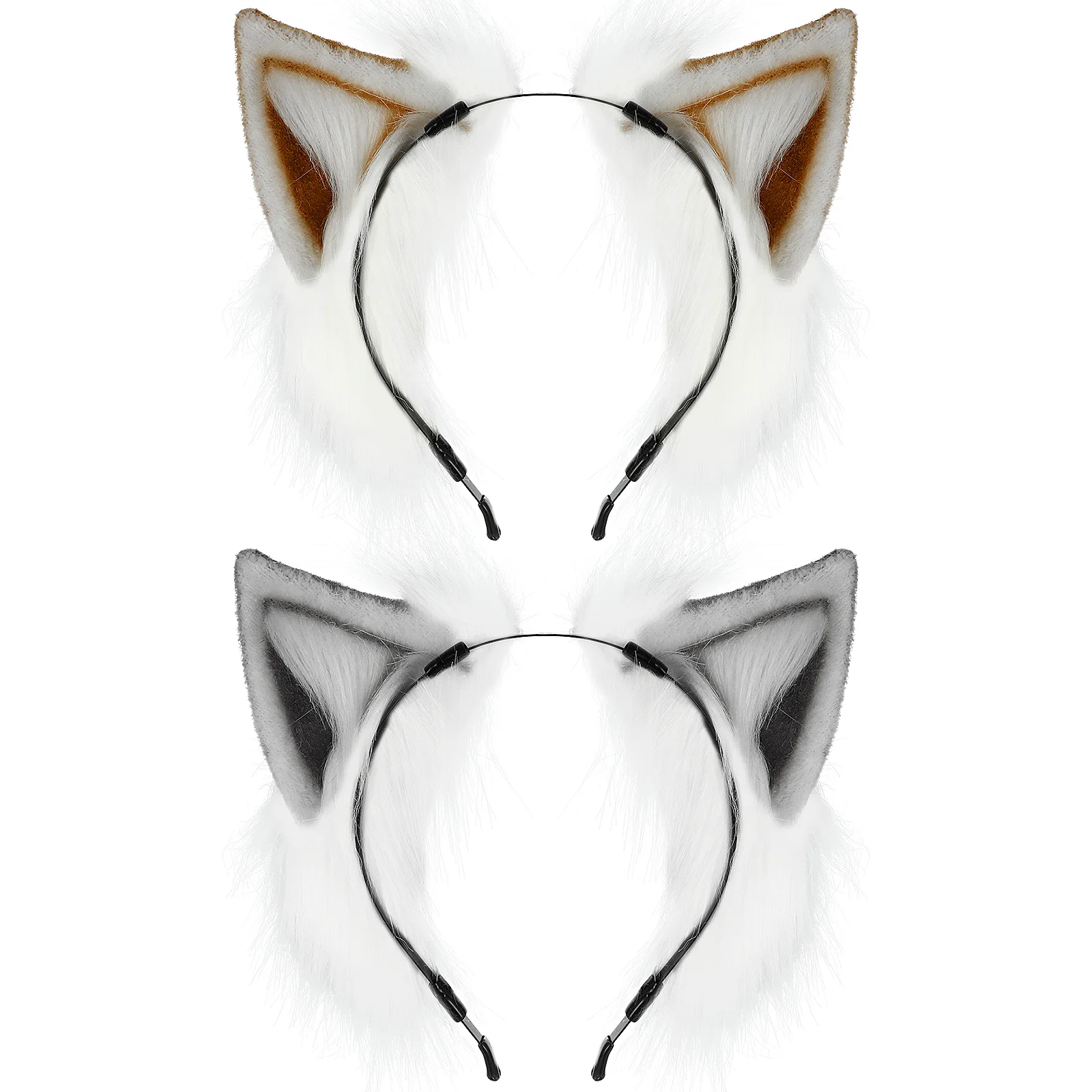 

2 Pcs Animal Ears Headbands Cartoon Style Furry Fox Ears Hair Hoops Headdress Accessories for Daily Cosplay Party