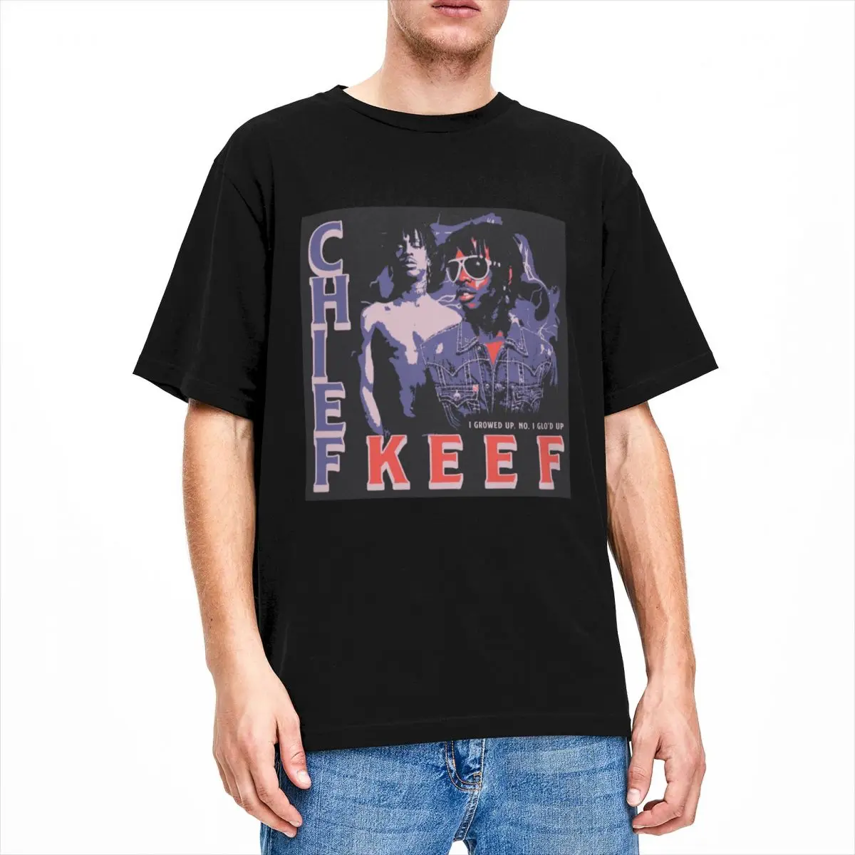 Men Women Shirt Chief Keef Merch Vintage Pure Cotton Short Sleeve hip hop T Shirt Round Neck Clothing Gift Idea