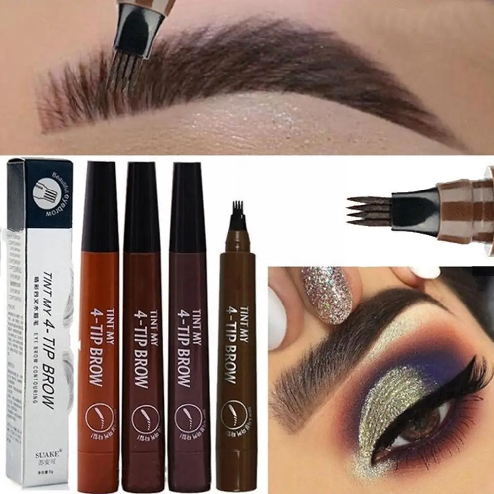 

5 Color 4 Forks Eye Brow pencil Natural Matte Liquid Cosmetic Tattoo Eyebrow Makeup Smudge-proof Waterproof Tint Lasting S8E6