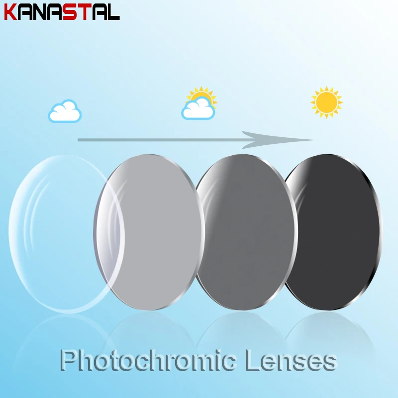 

Photochromic Gray CR39 Optical Resin Lenses 1.56 1.61 1.67 Blue Light Blocking Prescription Myopia Presbyopic Aspheric Lenses