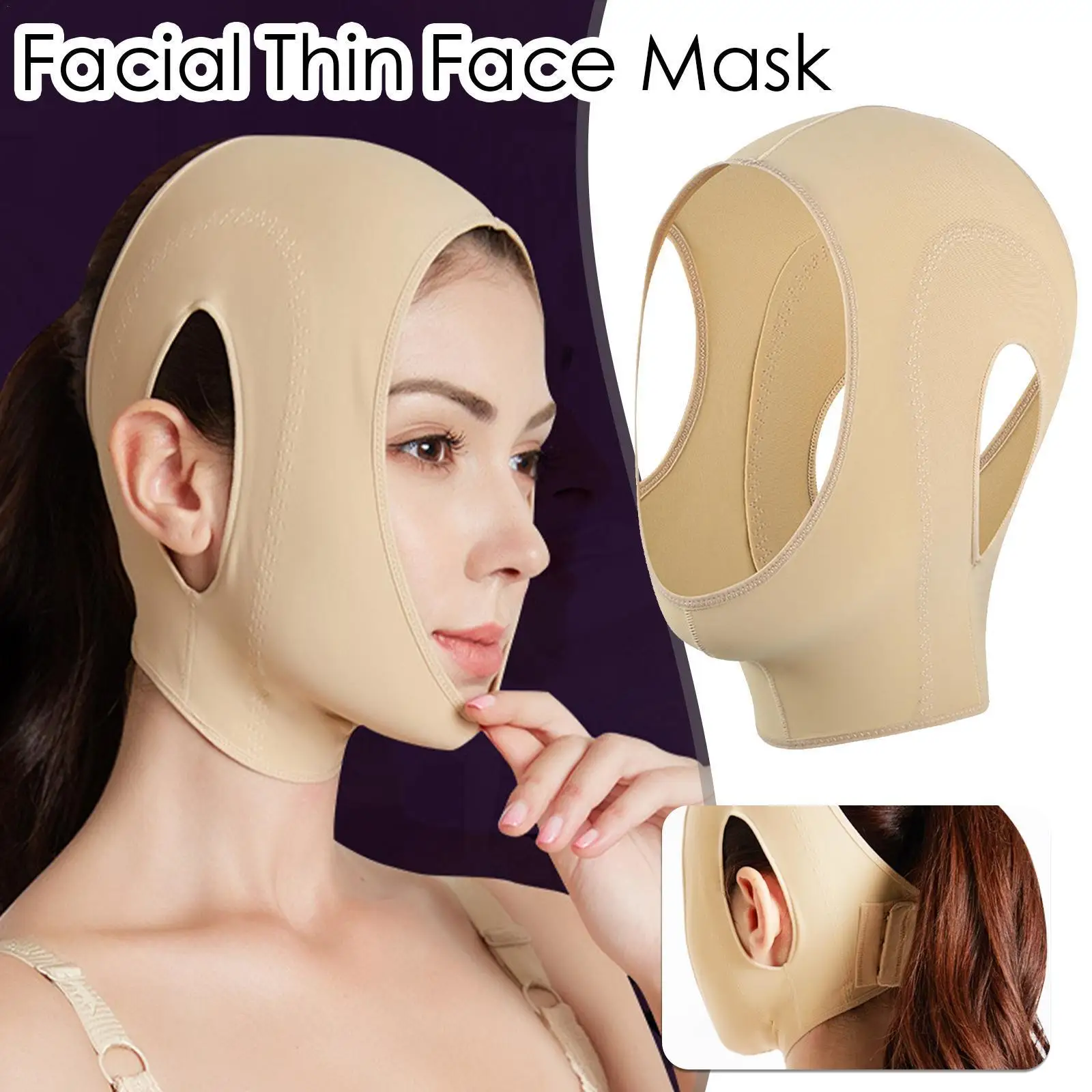 

Breathing V-Shaped Lift Line Facial Lift Firming Sleep Mask Bandages Slimming Eliminating Face High-Stretch Leg-LineFacial V9V2