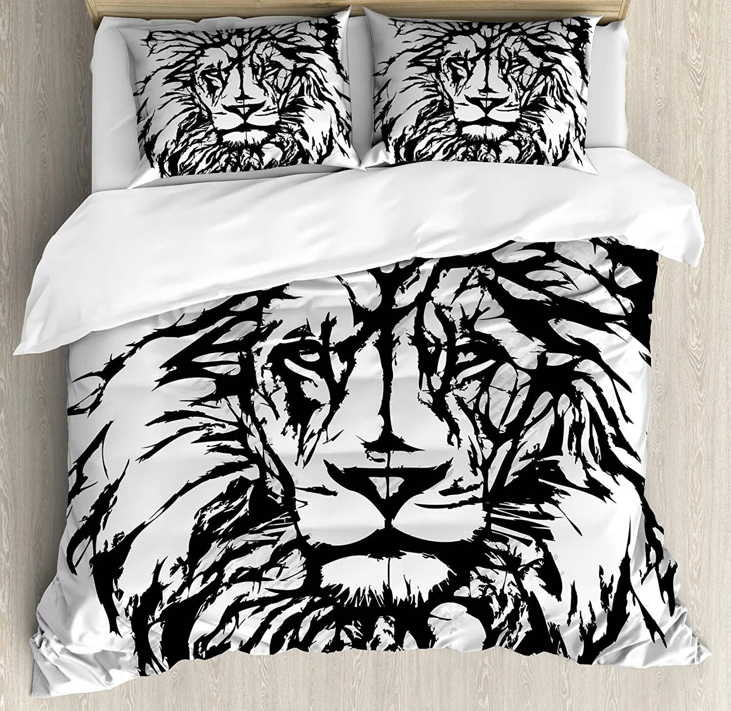 

Lion Bedding Set For Bedroom Bed Home Sketch Art of African Safari Animal King of the Jung Duvet Cover Quilt Cover Pillowcase