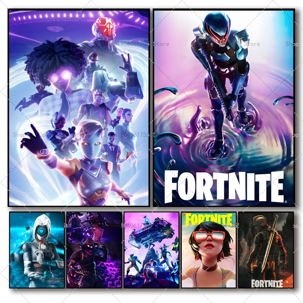 1 шт. Горячая игра-F-Fortnites плакат самоклеящийся искусство детской Кофейни бара