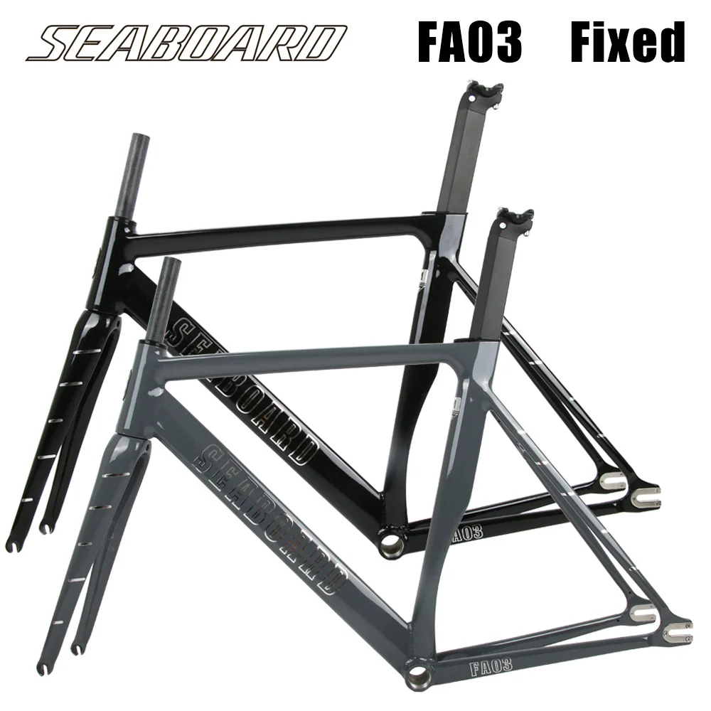 

SEABOARD TSUNAMI FA03 Frameset Fixed Gear 700c Aluminum Frame and Carbon Fork 52cm 55cm 58cm Single Speed Bicycle Frameset