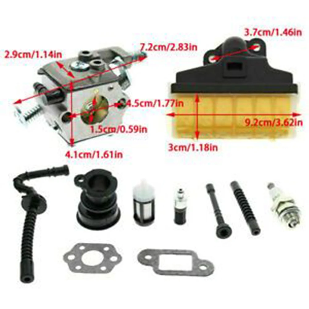 

Chainsaw Carburetor Air Filter Kit with Gaskets and Impulse Line for Stihl Chainsaw 021 023 025 MS210 MS230 MS250