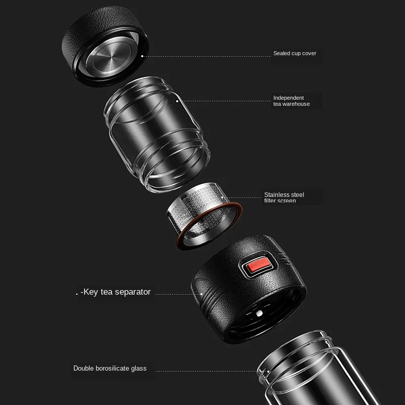 Новинка 2022 стакан для чая с двойными стенками и ситечком стеклянная бутылка в