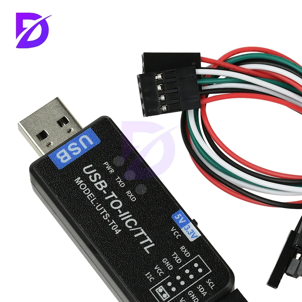 Фото USB-IC2 IIC/TTL Последовательный порт Uart Коммуникационный модуль 2-в-1 Ch341T Последовательный порт Мигающий загрузчик №5