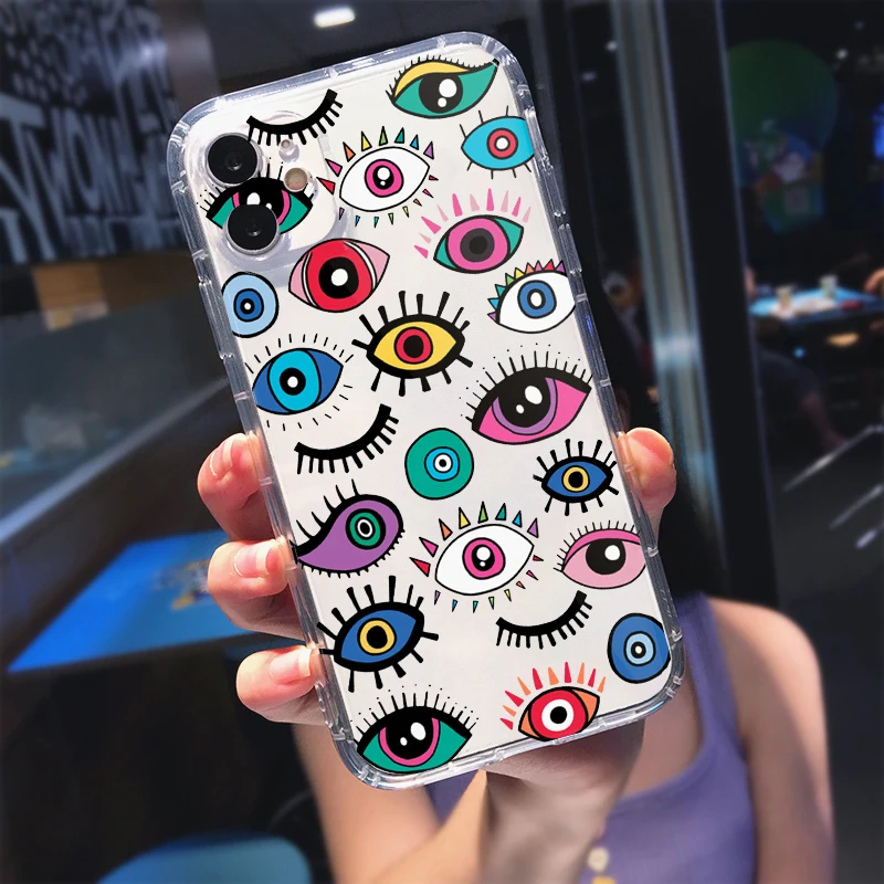 Турецкий удачный синий абстрактный чехол для телефона с изображением сглаза