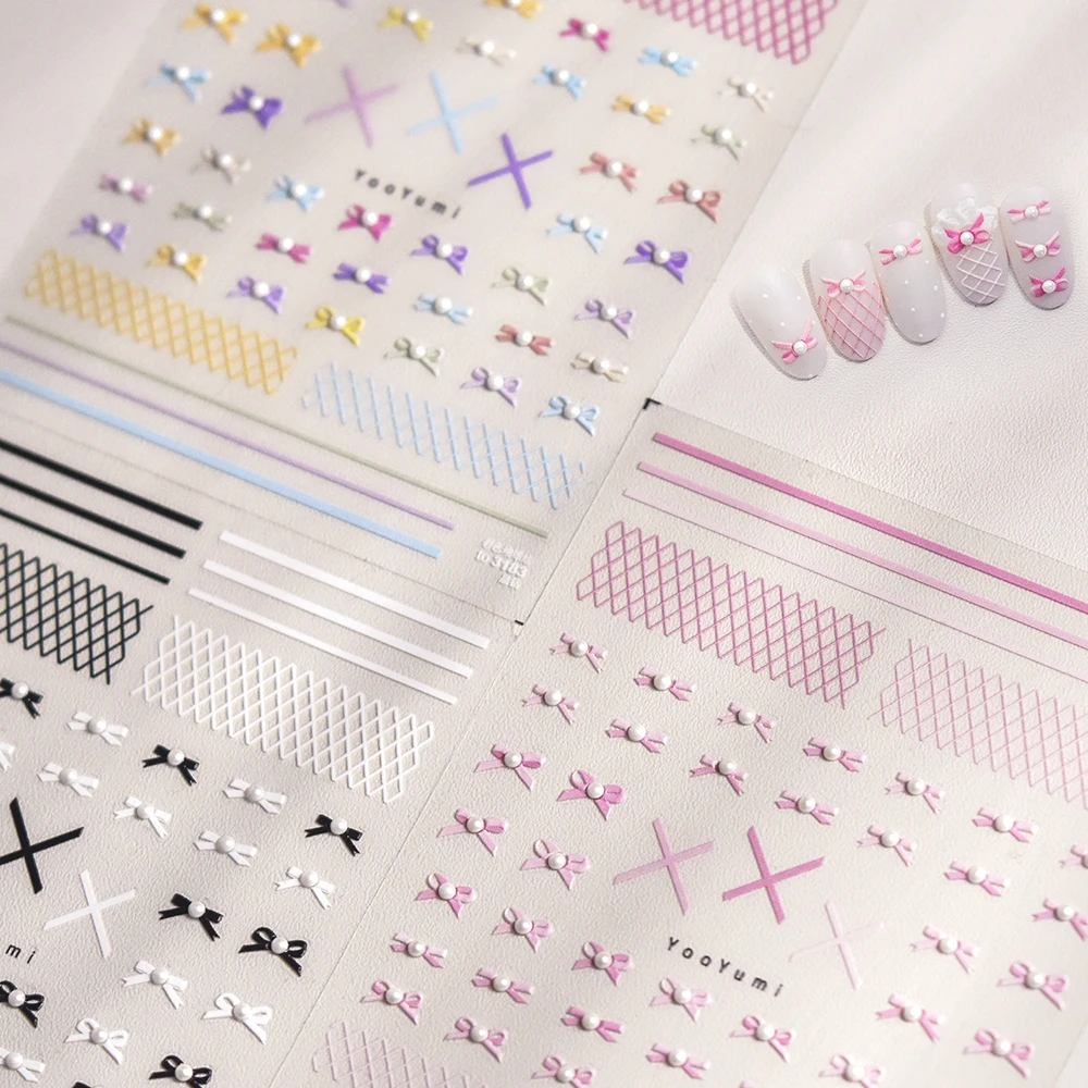 Красочный бант черный белый жемчужный яркий рельефный самоклеящийся искусство