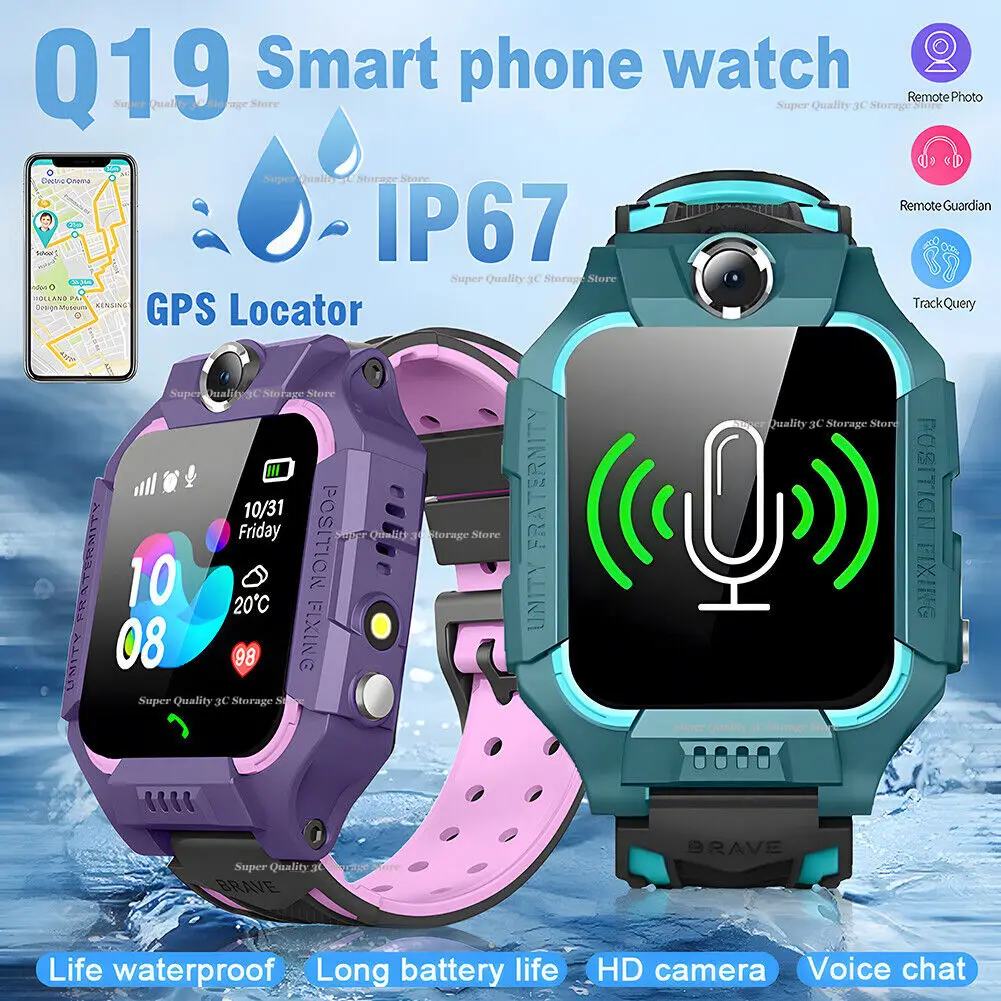 

Kids Smart Watch Waterproof 1.44'' Touchscreen SOS Call Camera Touch Screen WIFI Voice Chat Smartwatch For Children Boy Girl Q19