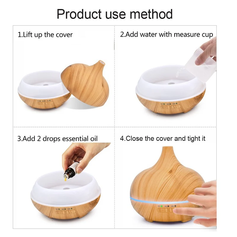 Электрический аромадиффузор 550 мл диффузор эфирных масел увлажнитель воздуха