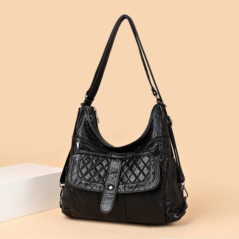 

2022 New Wash Skin Deformation One Shoulder Shoulder Tide Female Bag Take Big GaiLing Backpack Bag Leather Bag