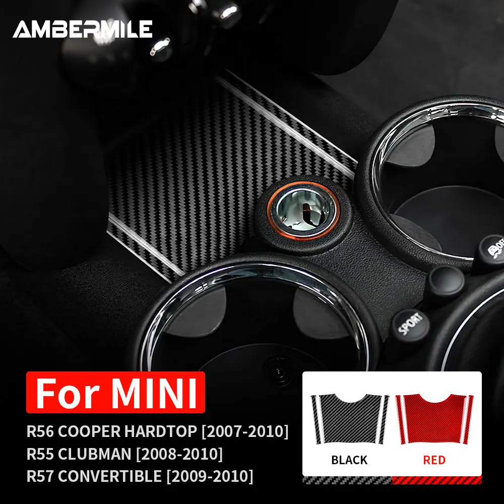 

Carbon Fiber for Mini Cooper Hardtop R56 Clubman R55 Convertible R57 Accessories Car Console Panel Ashtray Interior Trim Sticker