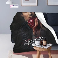 damon salvatore the vampire diaries blankets coral plush summer horror soft throw blankets for sofa bedroom bedspread