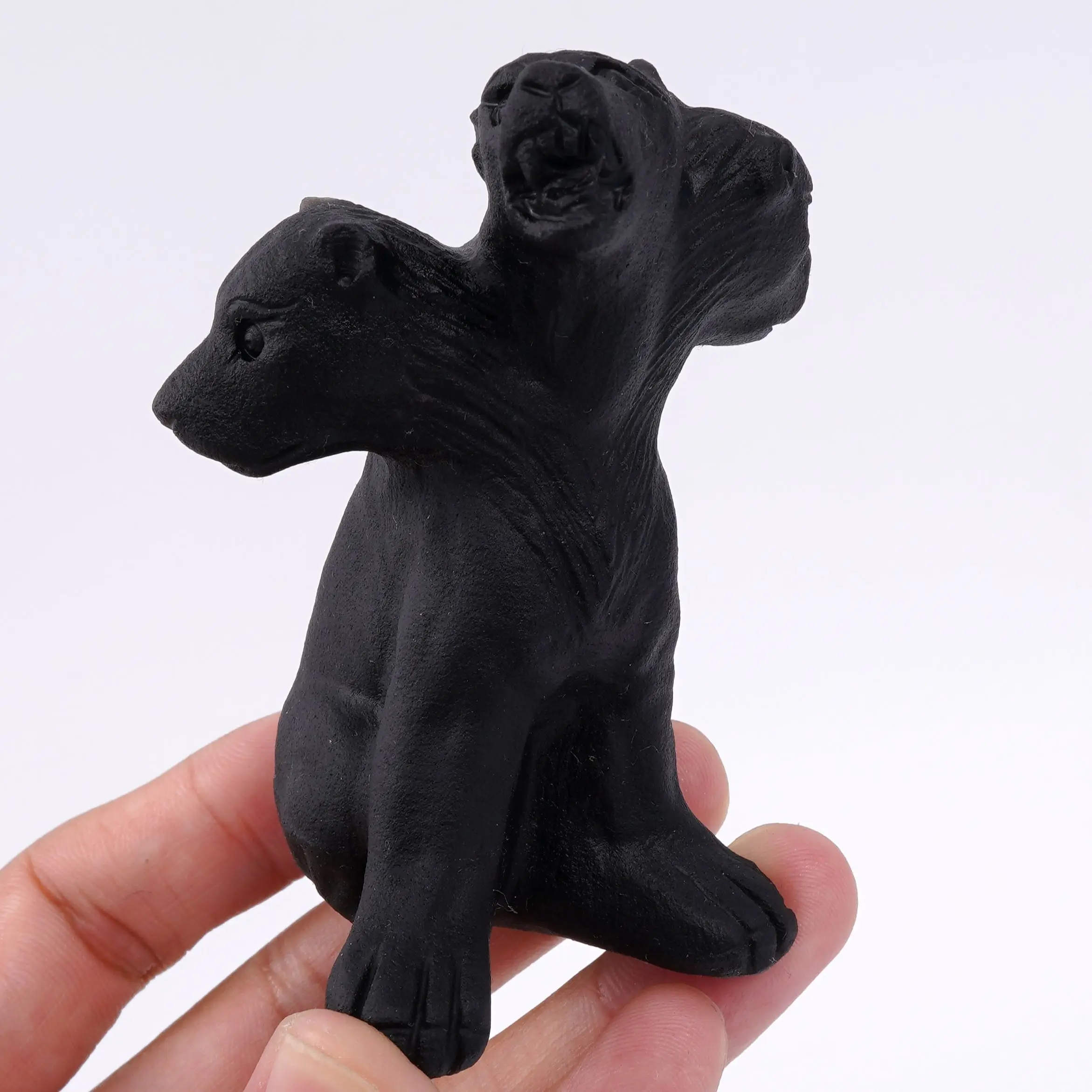 Природный обсидиан Cerberus резьба из трех головок исцеляющая фигурка искусственных