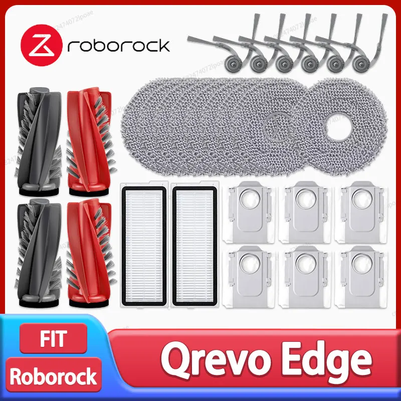 Фото Roborock Qrevo Edge / S5A / 5V1 / Edge C Аксессуары для робота-пылесоса Основная боковая щетка Швабра Тканевый мешок для пыли Детали фильтра HEPA №1