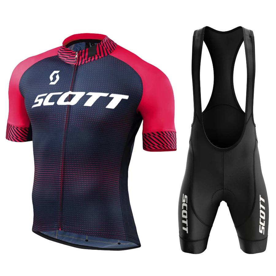 

2023 SCOTT Cycling Jersey Set Men's Cycling Clothing Road Bike Shirts Suit Bicycle Bib Shorts MTB Wear Maillot Culotte