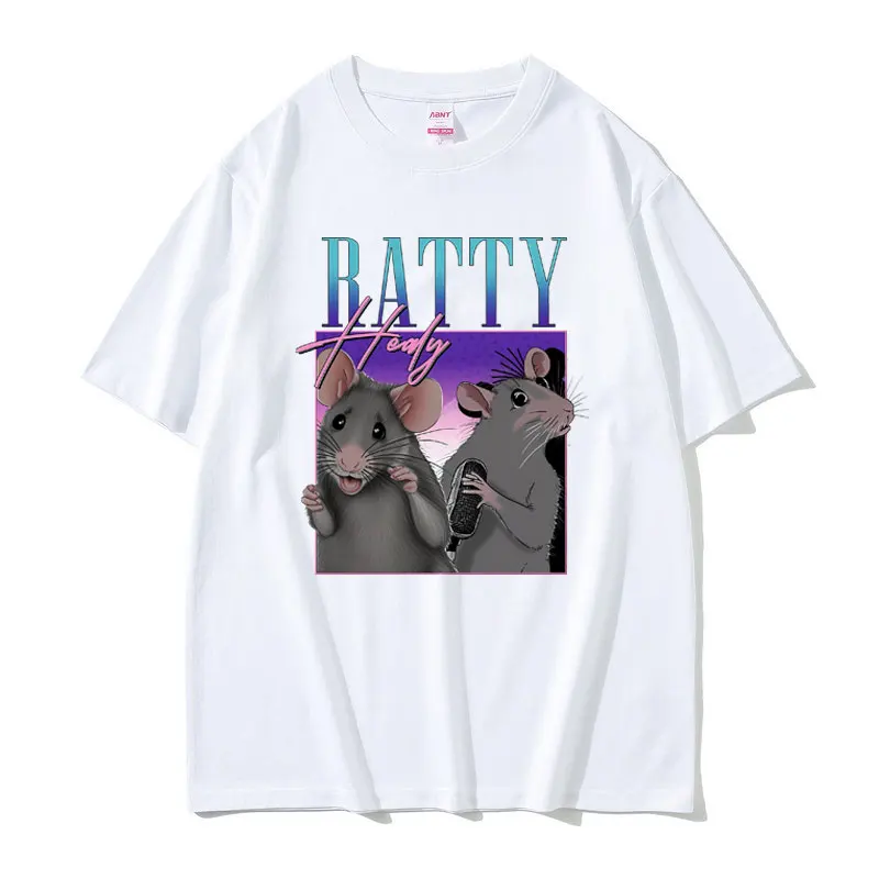 

Funny Ratted Tatouille Ratty Mouse Graphic T Shirt Male Cartoon Tshirt Men Women Anime Cute T-shirt Men's Cotton Oversized Tees