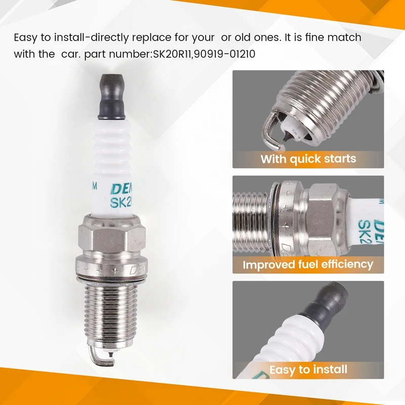 4X Иридиевые свечи зажигания 90919 SK20R11 для Toyota Camry RAV4 Avalon