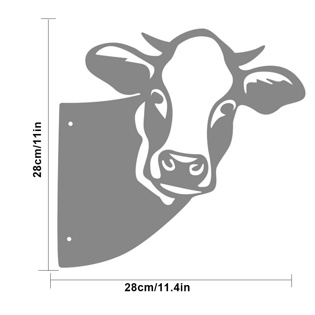 

Garden Ornament Metal Cow Animal Shape Farm Pendant Waterproof Hanging Tree Yard Art Decoration Outdoor Farm CowYard Decoration
