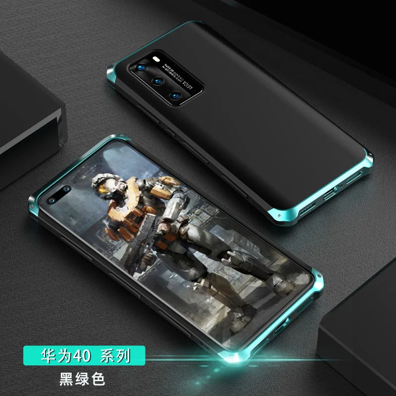 Hot! All-inclusive Hard Shell For Huawei P40 PRO Shockproof Case P40Pro Frosted Textured Phone Metal Frame PC Back Cover