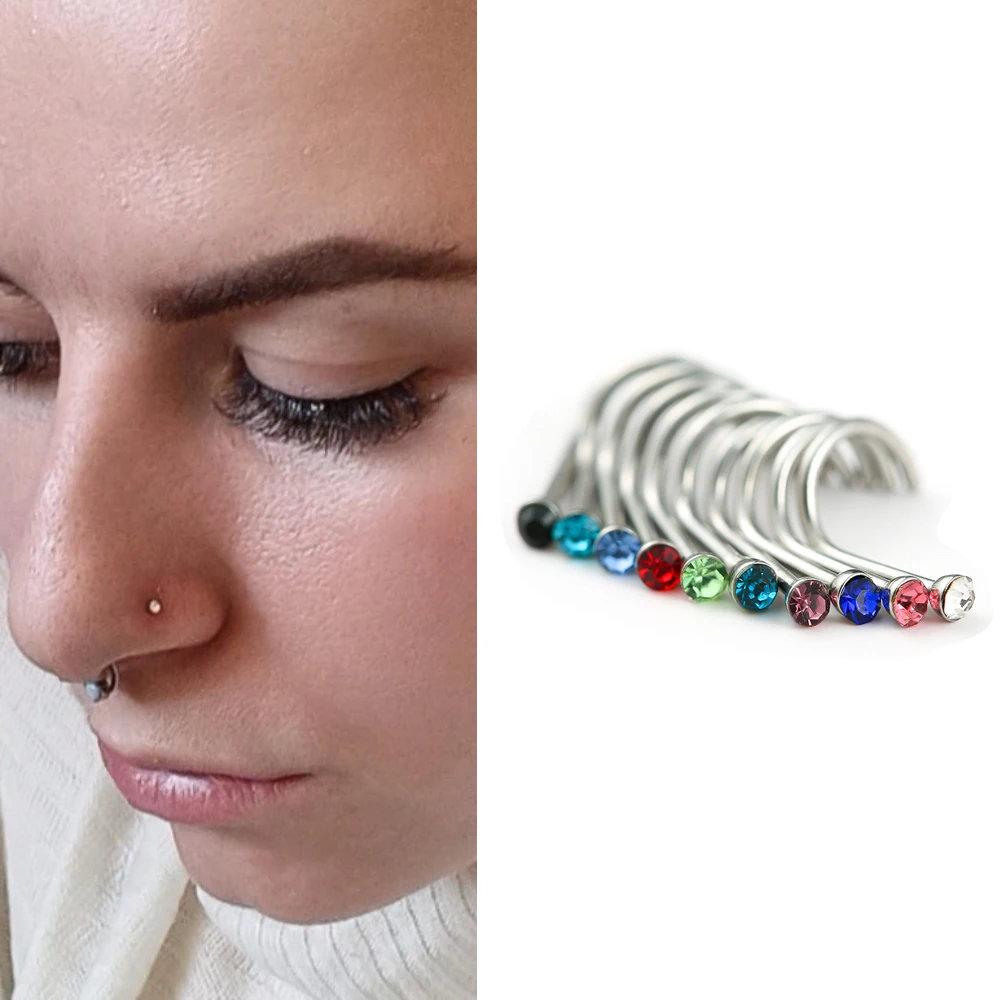 

New 10/20/30/40Pcs Fake Nose Ring Punk Style Piercing Nose Lip Jewelry Body Jewelry for Man Women Studs 2mm Pick Free Shipping