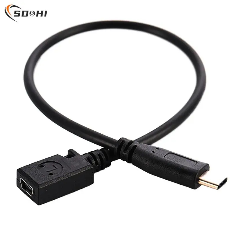 

Type C To Mini USB Male Female Quick Charging Cable Charger Data Transfer Cable For Computer Synchronization Data Transmission