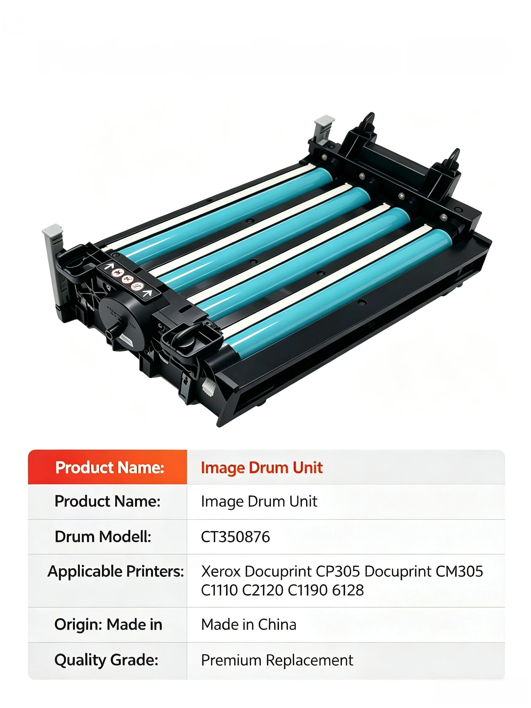 Фото Блок фотобарабана для принтеров Xerox Docuprint CP305 CM305 C1110 C2120 C1190 6128, картриджный блок барабана CP 305 1110 2120 CT350876 №5