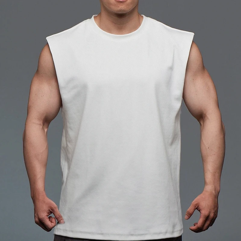 

Mesh Gym Clothing Mens Workout Sleeveless Shirt Bodybuilding Tank Top Fitness Sportswear Mens Vests Muscle Singlets Tanktop
