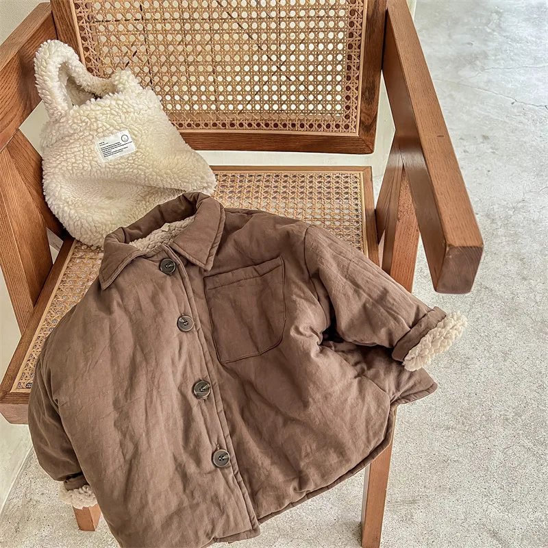 2024 осенне-зимняя детская зимняя корейская бархатная утепленная одежда с