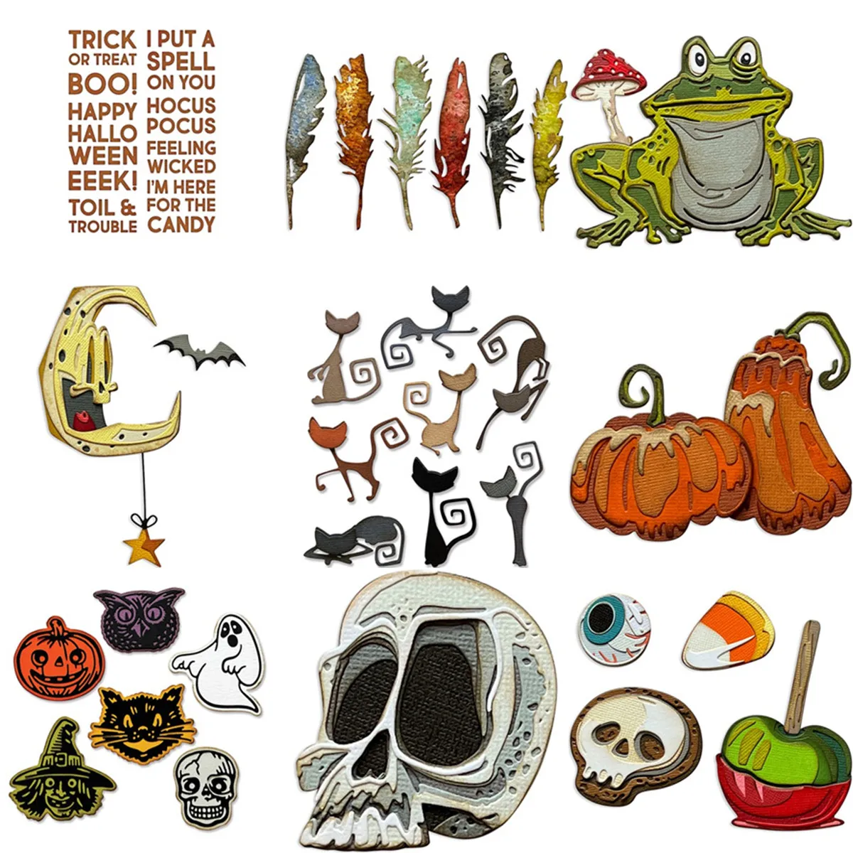 9PC Set halloween decoration 2023 Metal Cutting Dies No Clear Stamps For Scrapbooking Diary Decoration Embossing Template Diy