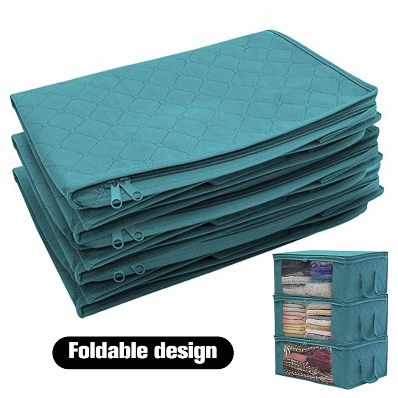 1Pcs 3Pcs Clothes Storage Bag Blanket Quilt Closet Box Home Organizer Foldable Storage Washable Sorting Household Cabinet XA843F