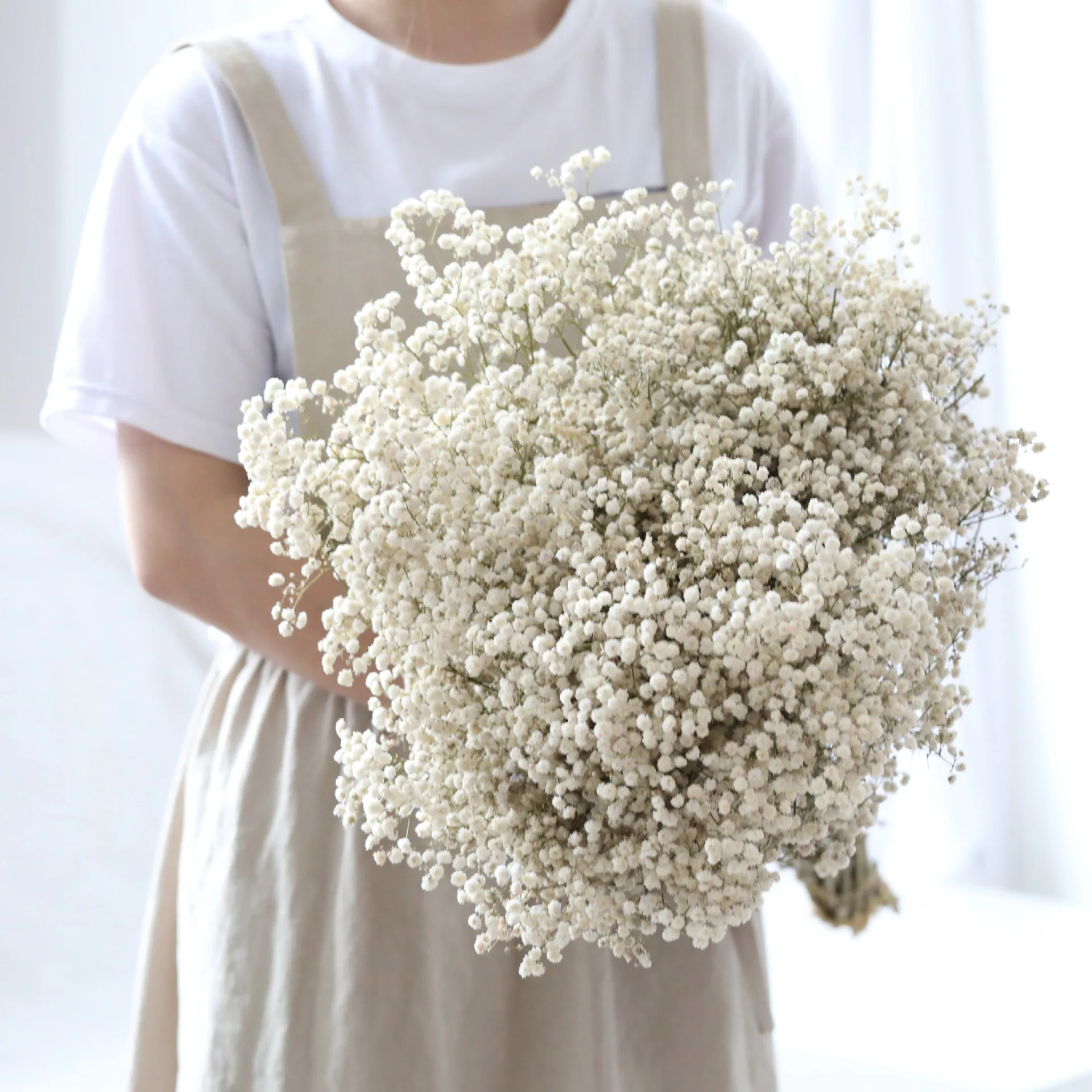 

Natural Dried Preserved Flowers Gypsophila Paniculata Baby's Breath Flower Bouquets Gift for Wedding Home Decor Props for Photo