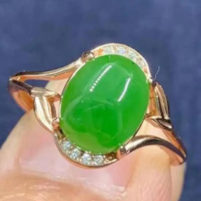 

Green Jades 925 Sterling Silver Zircon Rings Adjustable Women Jasper Band Healing Jewelry Real Chinese Nephrite Jade Ring