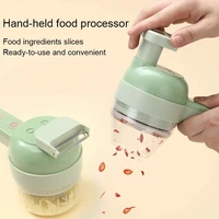 4 in 1 handheld electric vegetable cutter set wireless electric vegetables crusher garlic masher meat grinder kitchen tools