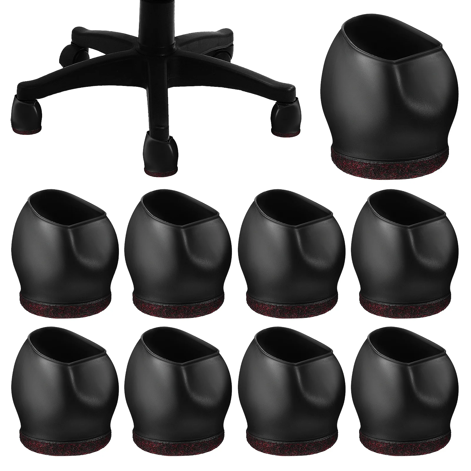 

10 Pcs Caster Wheels Chair Cups Protectors Covers Pulley Rolling Stopper Office