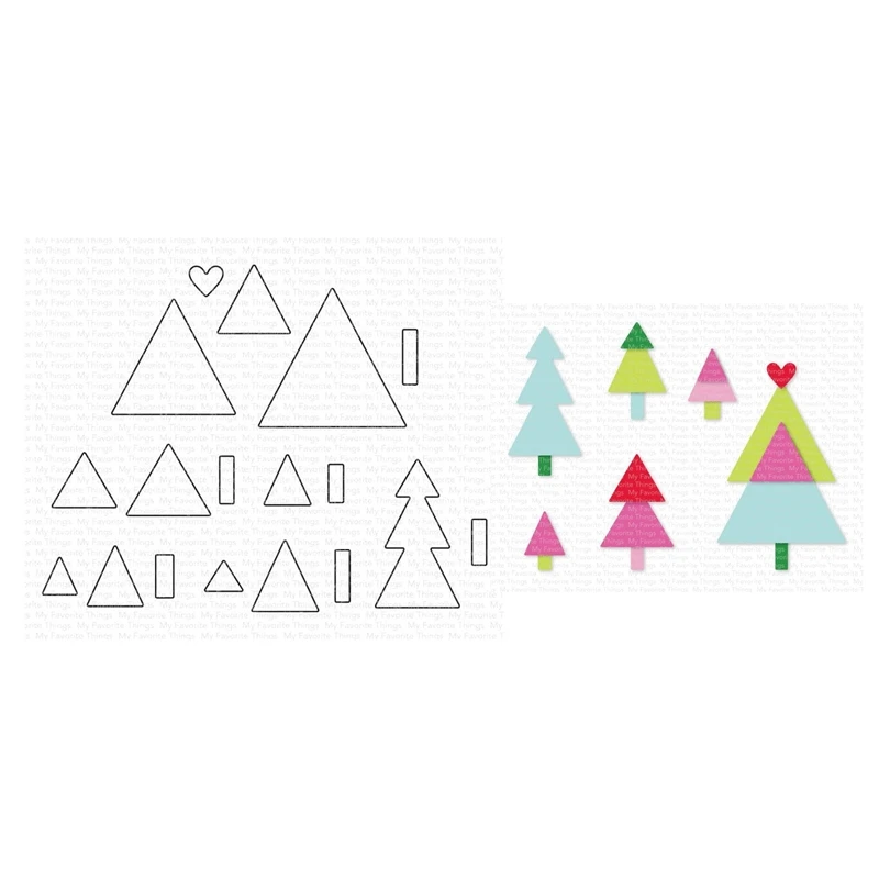 

2022 New Arrival Christmas Trees Cutting Dies Scrapbooking for Paper Making Embossing Frames Card Set no Clear Stamps