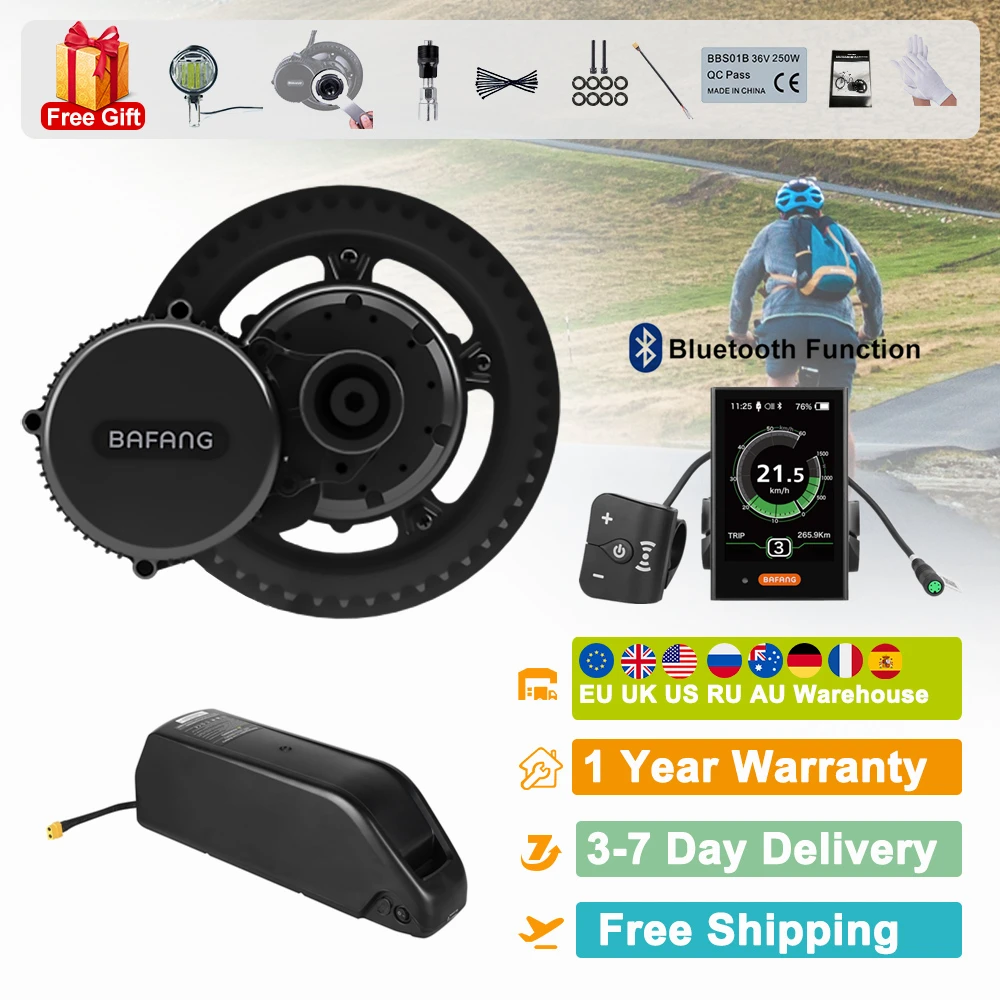 

Bafang 48V 750W Brushless Motor 48V 20Ah Lithium Battery 4A Charger Ebike Conversion Kit BBS02B BBS02 Electric Bicycle Engine