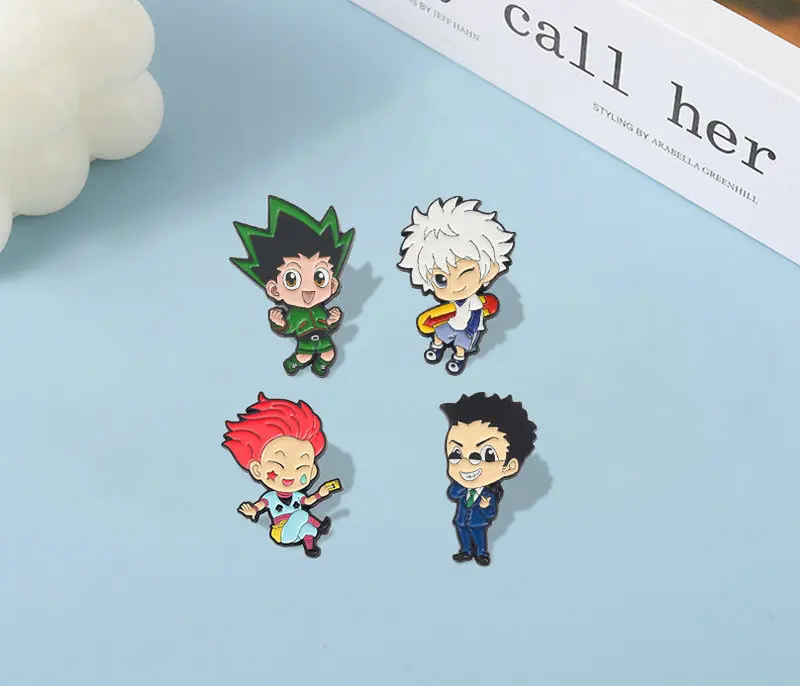 Эмалированная булавка 10 шт./лот HUNTERxHUNTER Custom GON Killua Kurapika Leorio Hisoka брошь на лацкан