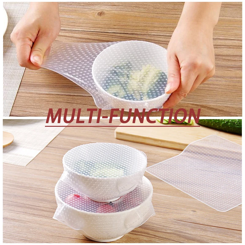 

Reusable Silicone Bowl Cover Film Food Packaging Seal Fresh-keeping Cover Microwave Oven Bowl Cover Plate Cover Kitchen tools