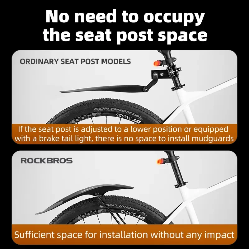 Велосипедное крыло ROCKBR расширенное быстросъемное 26-29 дюймов дорожное прочное