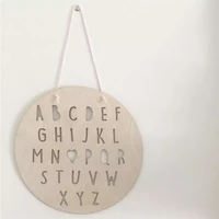 ins nordic round abc alphabet letter wood chip wall hanging ornaments childrens clothing store decoration cardboard photo props